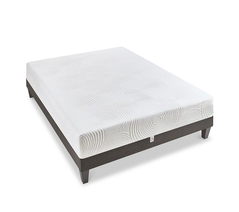 Ensemble Vosges 90x190 Cm Matelas Mousse Haute Densité + Sommier Bois