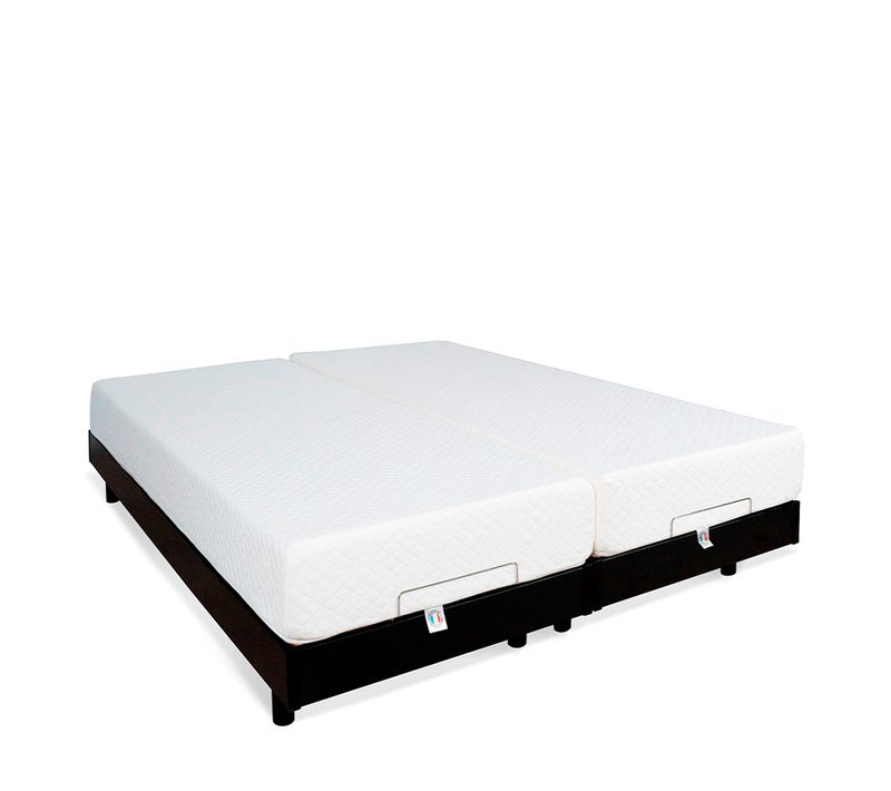 Ensemble Duo Matelas Mousse Accueil Mémoire De Forme + Sommiers électriques Flex 2x80x200 Cm
