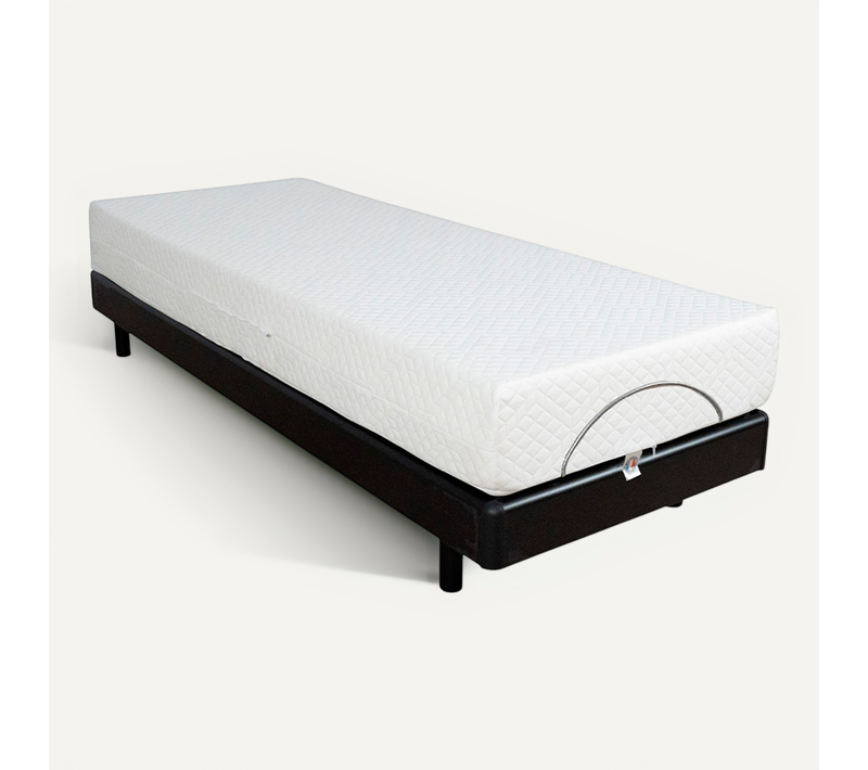 Ensemble Matelas Mousse Accueil Mémoire De Forme + Sommier électrique Bodysoft 90x190 Cm