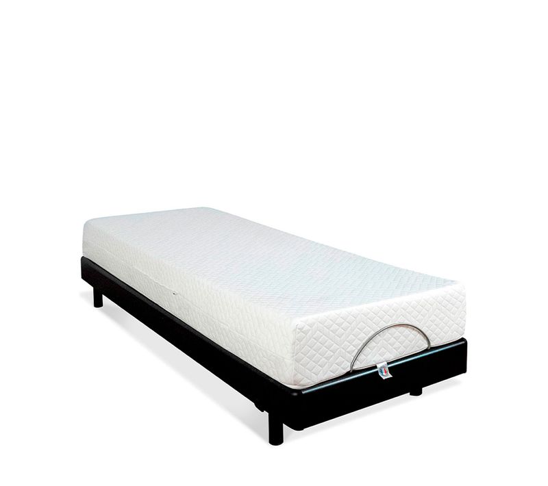Ensemble Matelas Mousse Accueil Mémoire De Forme + Sommier électrique Superflex 90x190 Cm