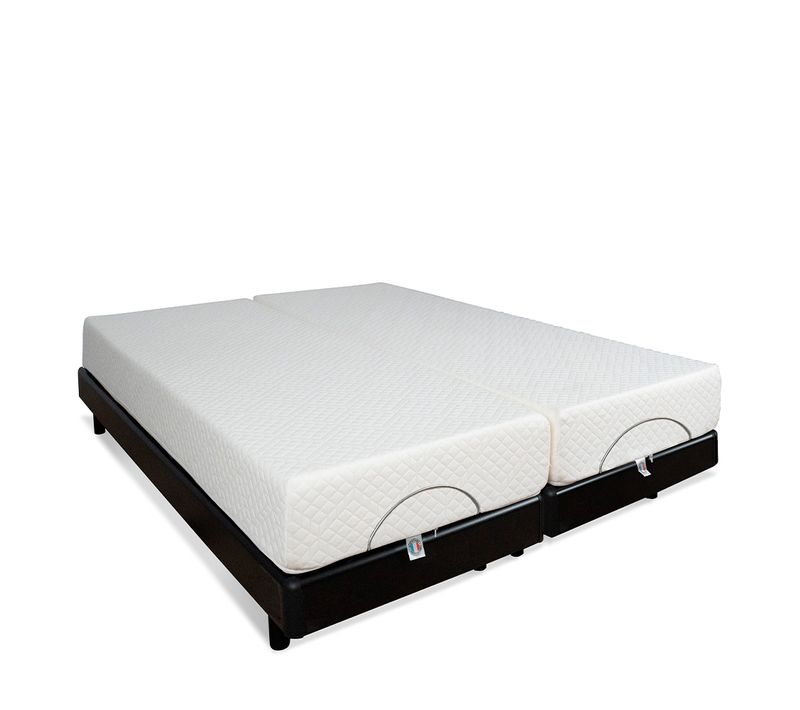 Ensemble Duo Matelas Mousse Accueil Mémoire De Forme + Sommiers Électriques Superflex 2x80x200 Cm