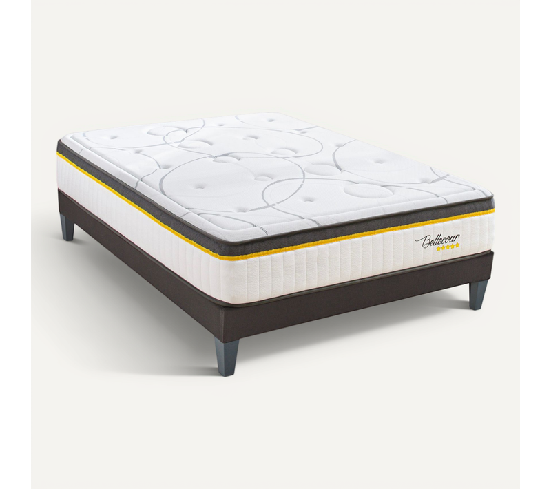 Bellecour Literie Ensemble Bellecour 3.0 160x200 Cm Matelas Ressorts + Sommier Bois