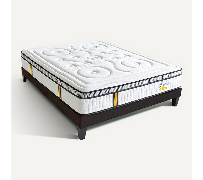 Ensemble Reina 2.0 140x200 Cm Matelas Ressorts + Sommier Bois