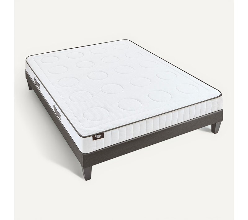 Ensemble Cristal 90x200 Cm Matelas Mousse + Sommier Bois
