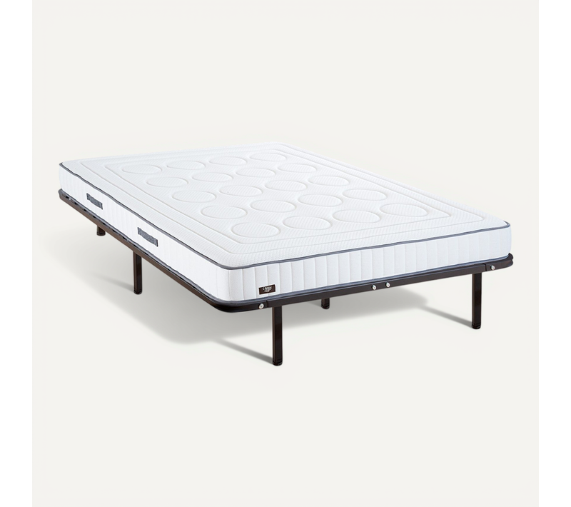 Ensemble Cristal 90x190 Cm Matelas Mousse + Sommier Métal