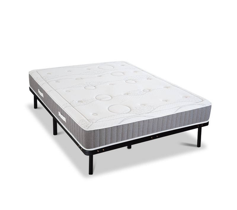 Ensemble Intuition 160x200 Cm Matelas Mousse + Sommier Métal