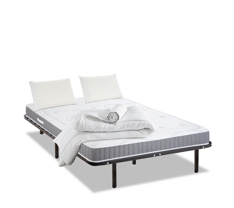 Pack Intuition 160x200 Cm Matelas Mousse + Sommier Métal + Accessoires