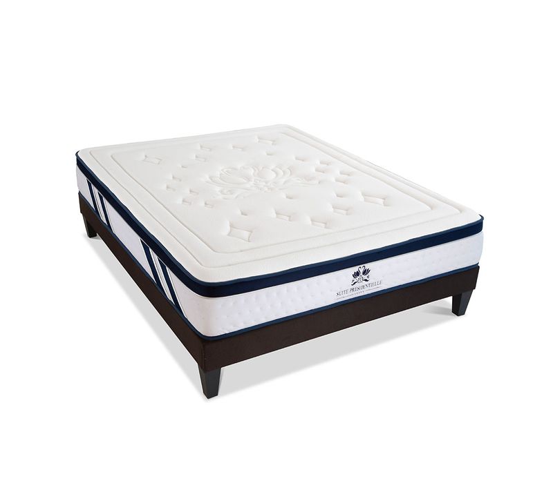 Ensemble Suite Présidentielle 90x190 Cm Matelas Mousse + Sommier Bois