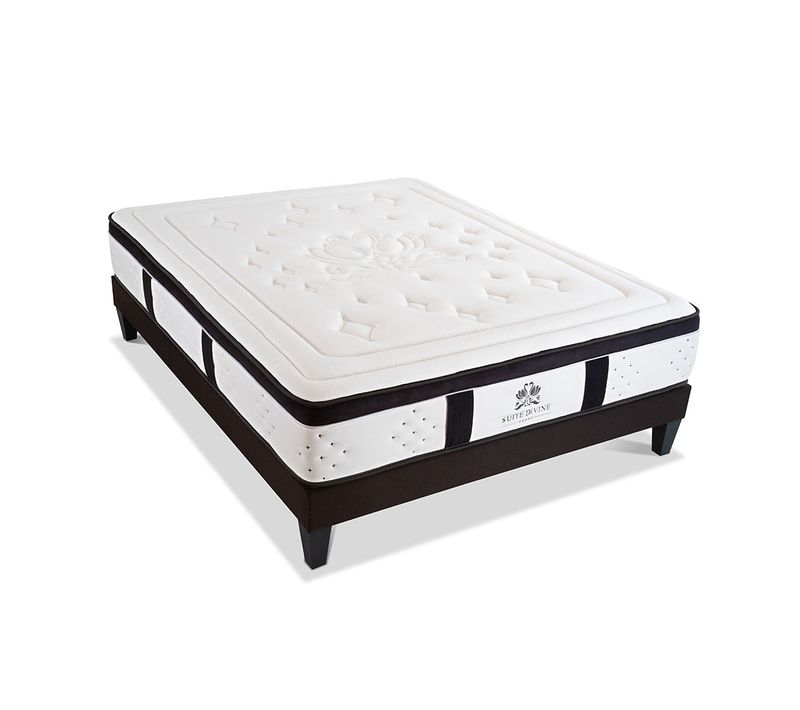 Ensemble Suite Divine 140x200 Cm Matelas Mousse + Sommier Bois