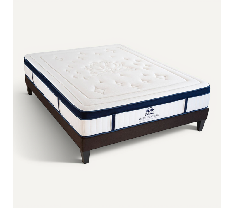 Ensemble Suite Princière 140x200 Cm Matelas Micro-ressorts + Sommier Bois