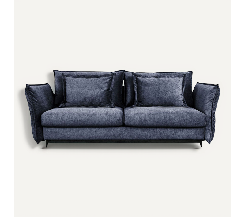 Canapé Convertible Verduro En Tissu Bleu - 3 Places