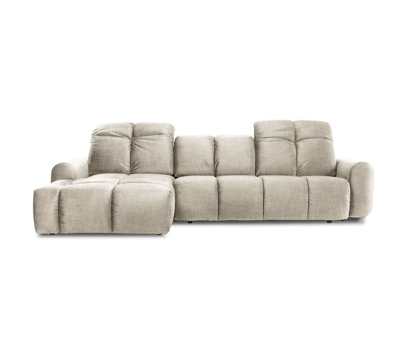 Canapé Convertible Angle Gauche Anacapri En Tissu Beige - 3 Places