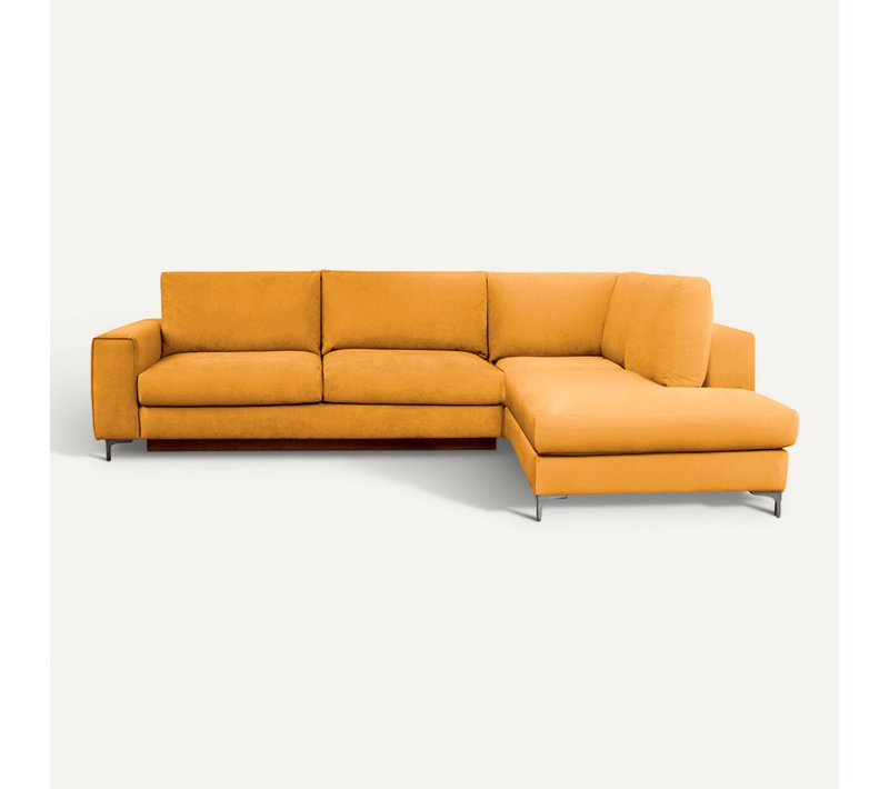 Canapé Angle Droit Fiesole En Velours Jaune - 4 Places