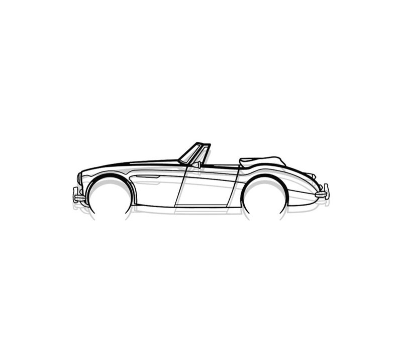 Décoration Murale En Métal - Silhouette De Voiture Emblématique Britannique 1966 - 120 Cm