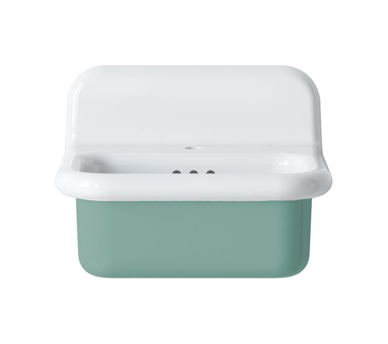 Lavabo Rétro En Céramique 50 Cm - True Colors Lite - Petit Format - Vert Eau