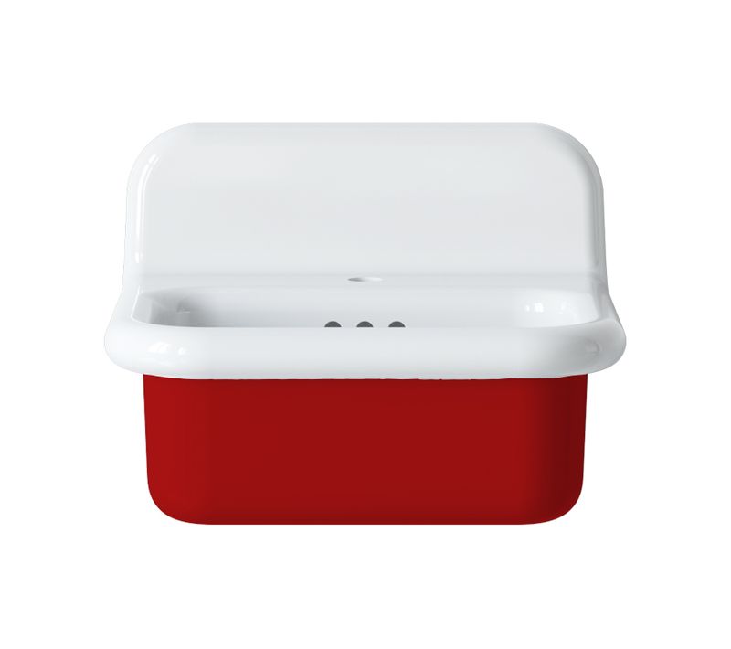 Lavabo Rétro En Céramique 50 Cm - True Colors Lite - Arrondi - Rouge