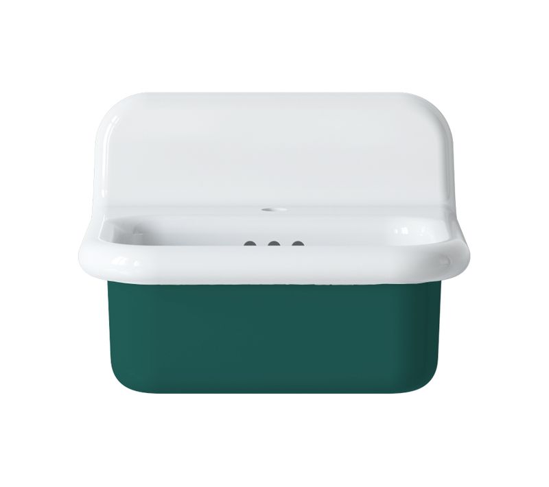 Lavabo Rétro En Céramique 50 Cm - True Colors Lite - Arrondi - Pétrole