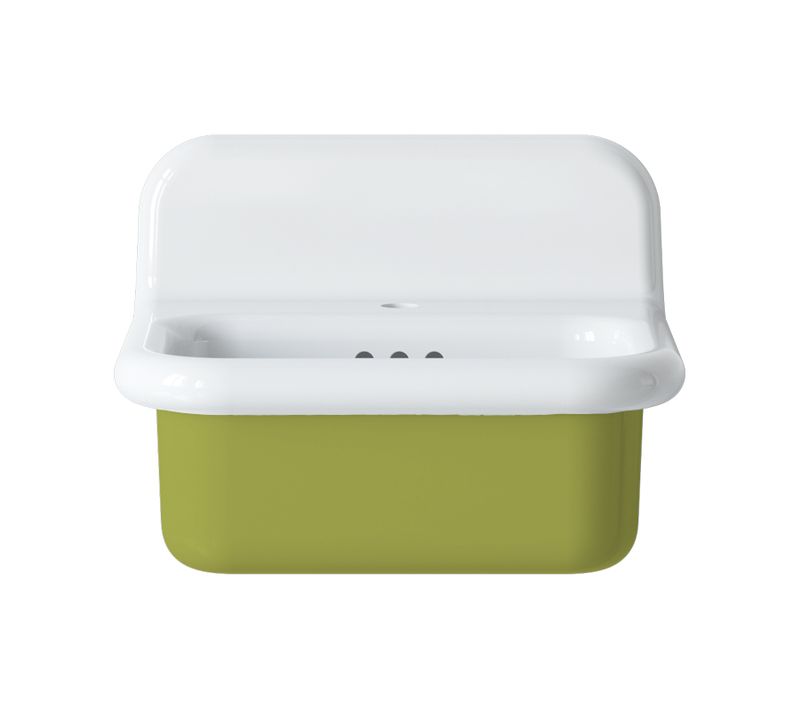 Lavabo Rétro En Céramique 50 Cm - True Colors Lite - Arrondi - Vert Acide