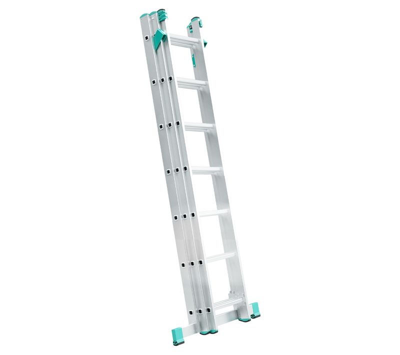 Eurostyl échelle Transformable 3 Plans Pieds Renforcés 150 Kg 7 Marches