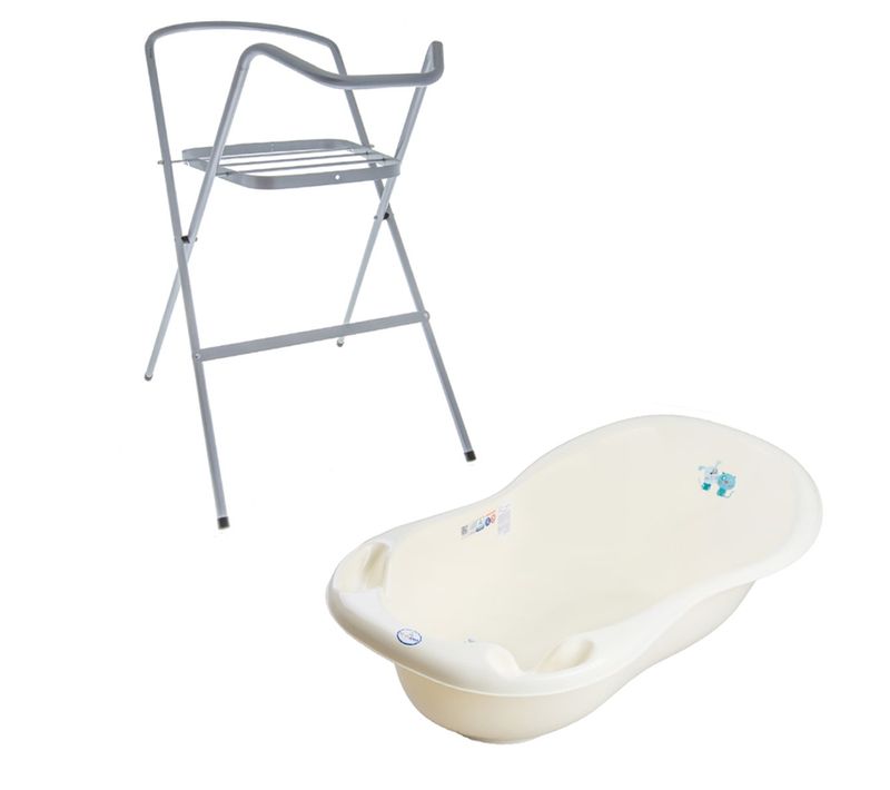 Baignoire Bébé Thermomètre    Jaune   Dog And Cat 86 Cm + Pied