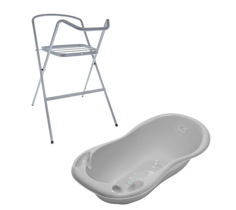 Baignoire Bébé Thermomètre    Gris   Owls 86 Cm + Pied