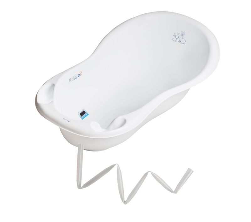Baignoire Bébé Thermomètre Blanc Lapin 86 Cm + Tuyau