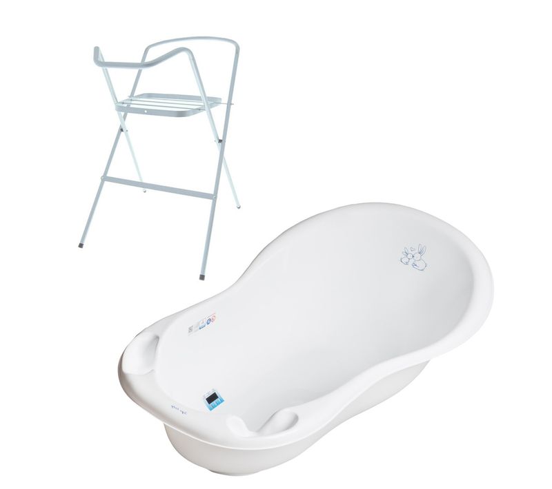 Baignoire Bébé Thermomètre    Blanc   Lapin 102 Cm + Pied