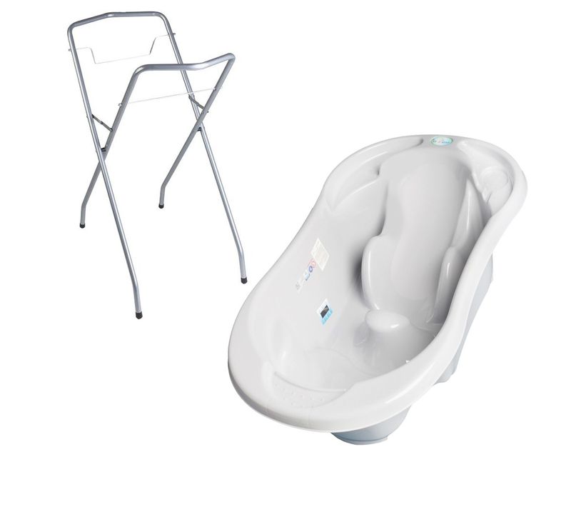 Baignoire Bébé Avec Réducteur Intégré    Gris   + Pied + Tuyau