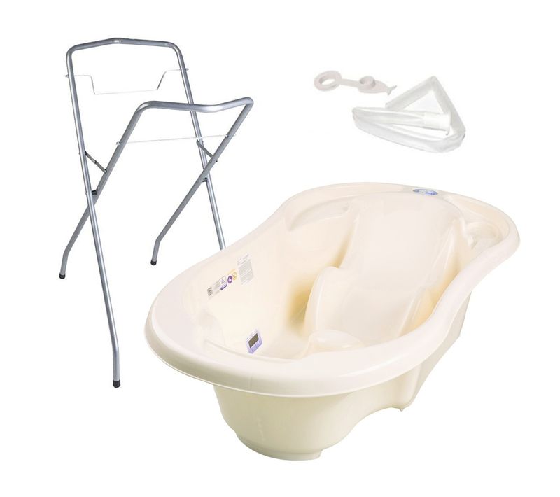 Baignoire Bébé Avec Réducteur Intégré    Jaune   + Pied + Tuyau