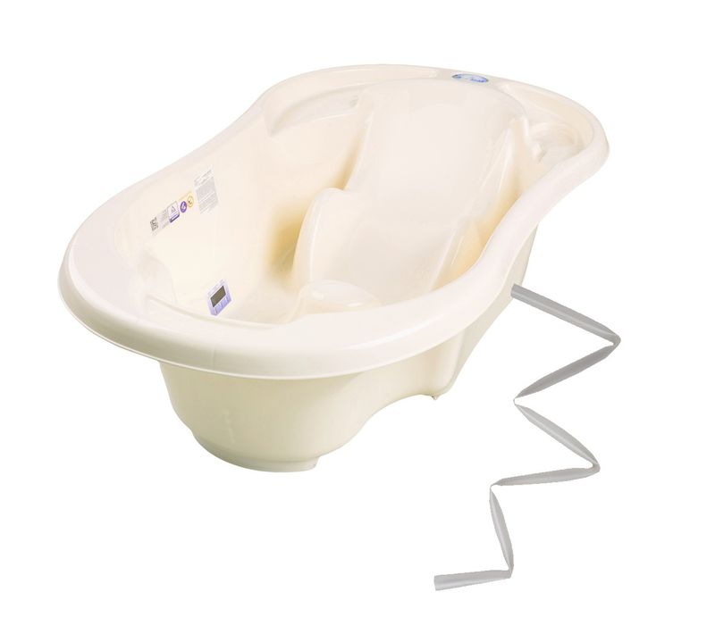 Baignoire Bébé Avec Réducteur Et Thermomètre Intégrés Jaune + Tuyau