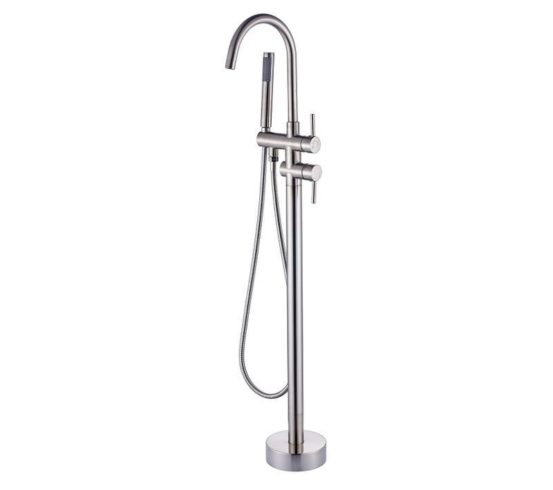 Robinet Sur Pied Baignoire Îlot Chrome Brossé - Maty