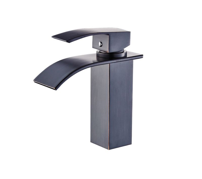 Robinet Mitigeur Bec Cascade Tibre Noir Brossé