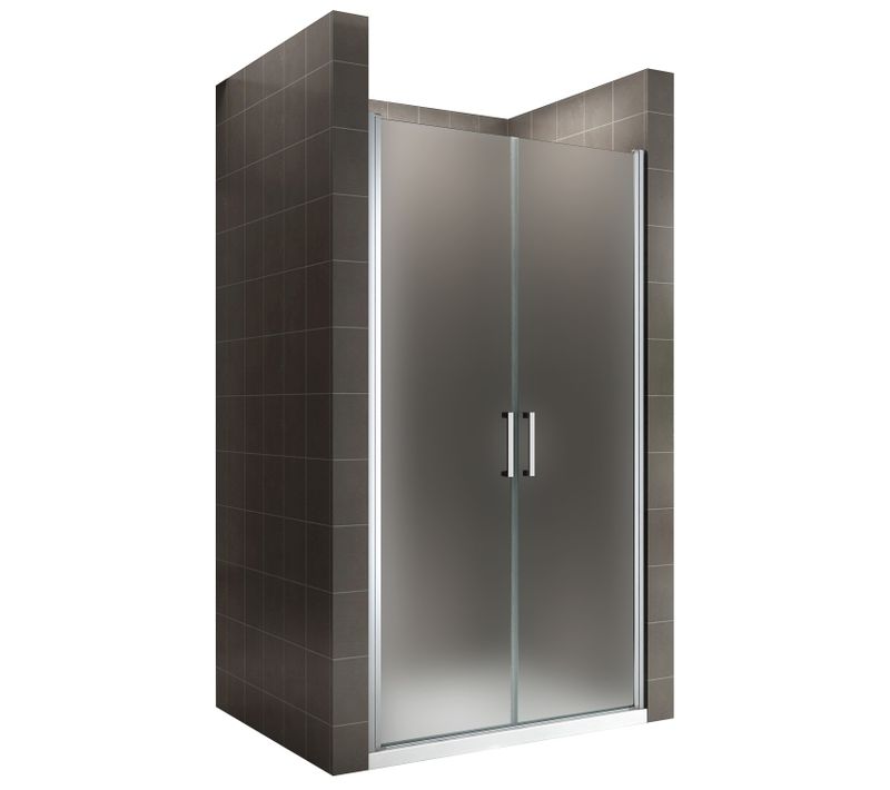 Porte De Douche H185 Largeur 68-71 Cm Verre Dépoli Opaque 2 Portes Battantes, Modèle Kaya