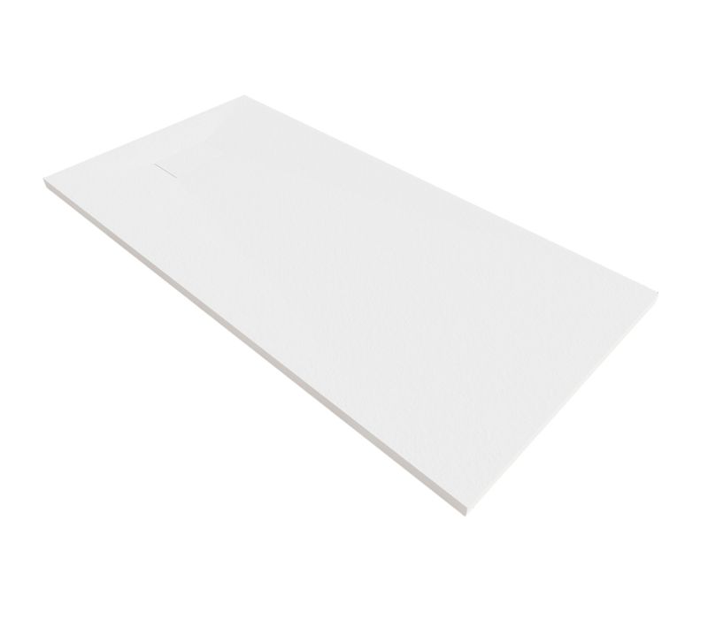 Receveur De Douche Baya 70x140 Cm Blanc Extra-plat Aspect Pierre + Bonde
