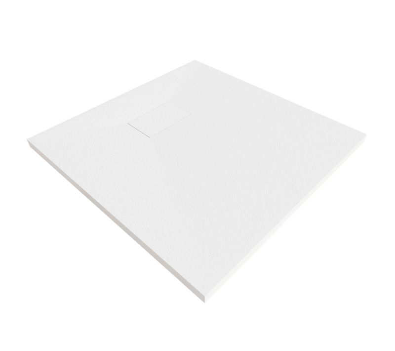 Receveur De Douche Baya 80x80 Cm Blanc Extra-plat Aspect Pierre + Bonde