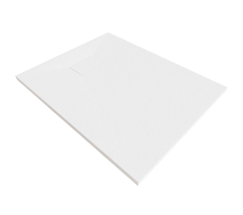 Receveur De Douche Baya 80x100 Cm Blanc Extra-plat Aspect Pierre + Bonde