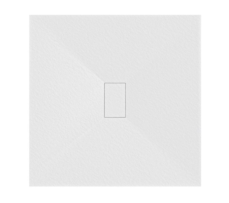 Receveur De Douche Baya 100x100 Cm Blanc Extra-plat Aspect Pierre + Bonde Centrale
