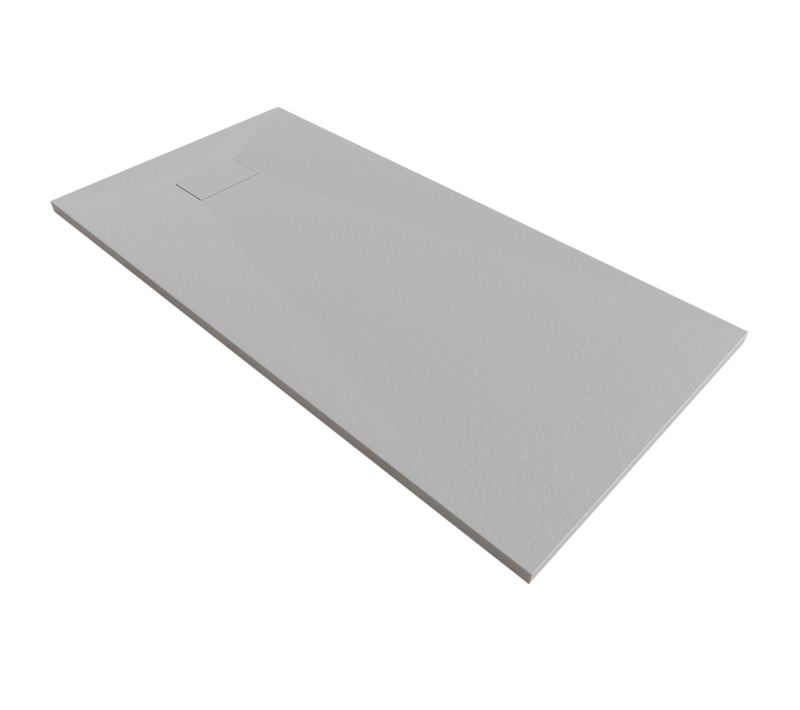 Receveur De Douche Baya 90x180 Cm Gris Extra-plat Aspect Pierre + Bonde