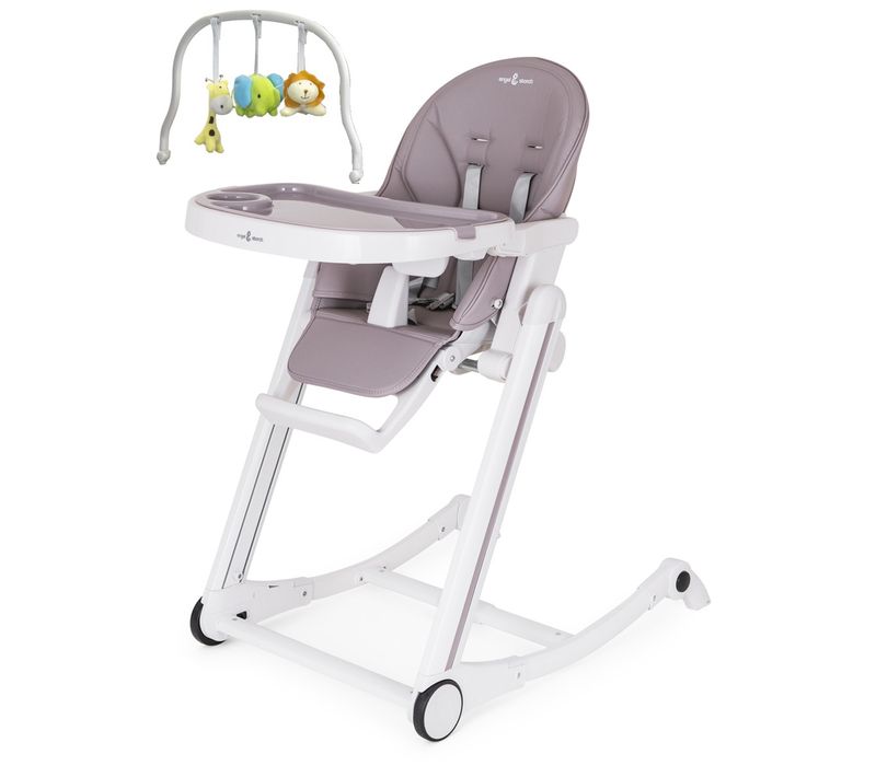 Adelle Chaise Haute Bébé À Bascule, Pliable Et Repose-pieds Gris / Blanc