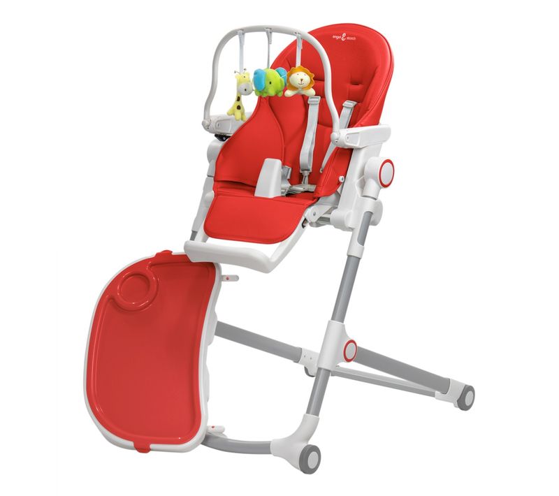 Hugo Chaise Haute Bébé Inclinable, Pliable, À Roulettes Arche De Jeux Rouge