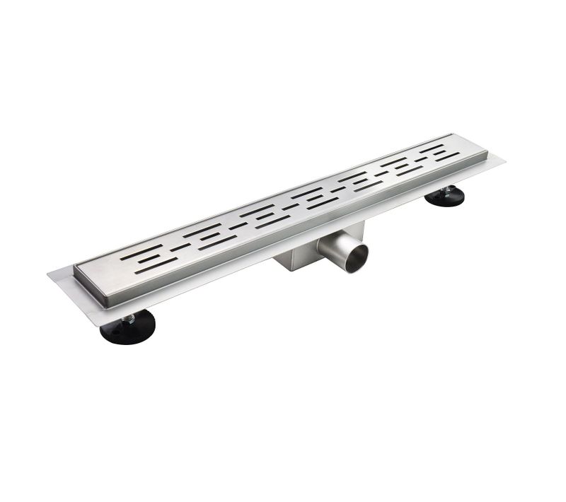 Caniveau De Douche L.50 Cm Design Linéaire, Inox, Anti-odeurs, Drainage Élevé -jazy