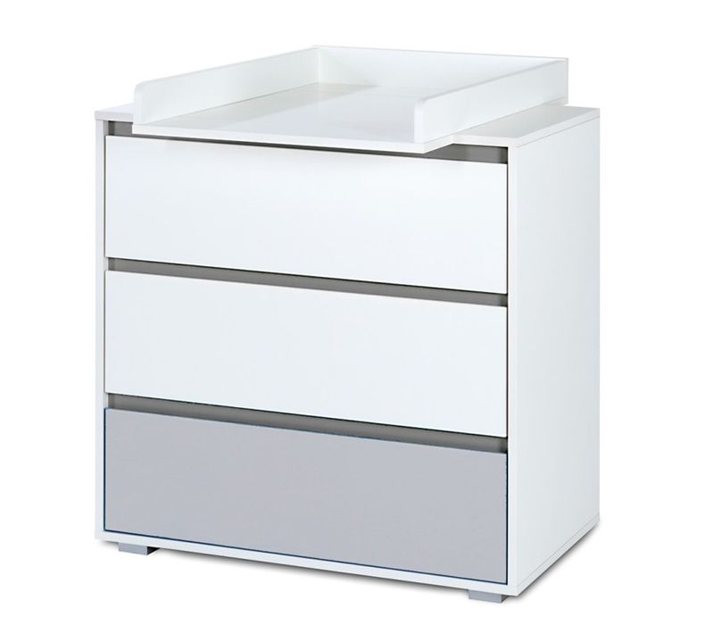 Dalia Commode Bébé Avec Plan À Langer Amovible Et 3 Tiroirs Blanc
