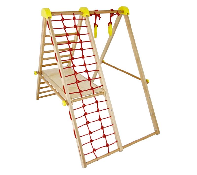 Basic Aire De Jeux D'intérieur En Bois Pour Enfants Dès 6 Mois    Jaune