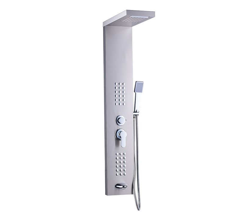Colonne De Douche Hydromassante 4 Jets + 1 Robinet Gris - Luly
