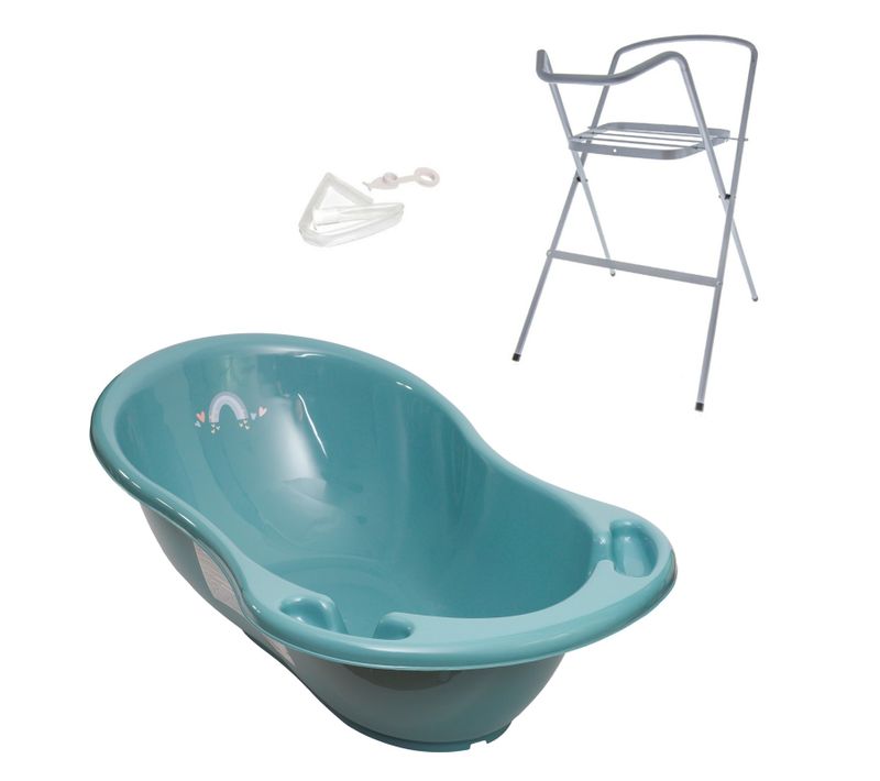 Baignoire Bébé Thermomètre Vert Viride Météo 86 Cm + Pied + Tuyau