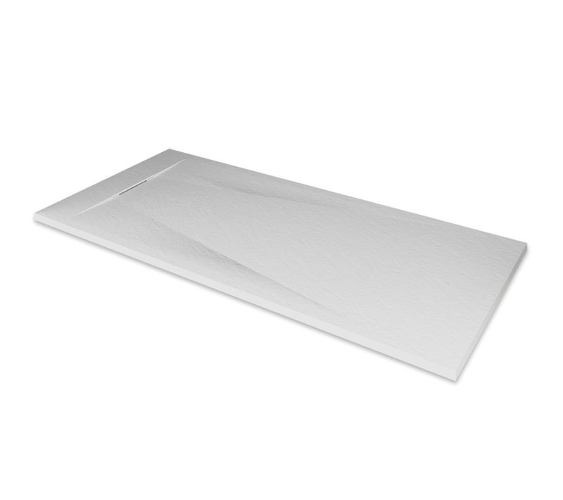 Receveur De Douche Polar 80x100 Cm Blanc Effet Pierre Extra-plat Antidérapant + Bonde