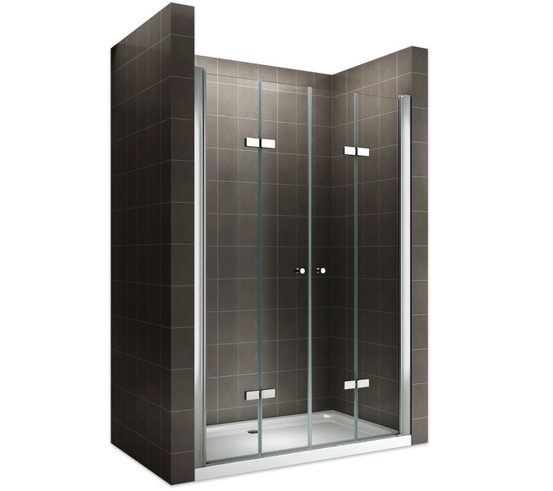Porte De Douche H195 Largeur 112-116 Cm Verre Transparent 6 Mm Porte Pliante Pivotante Emmy