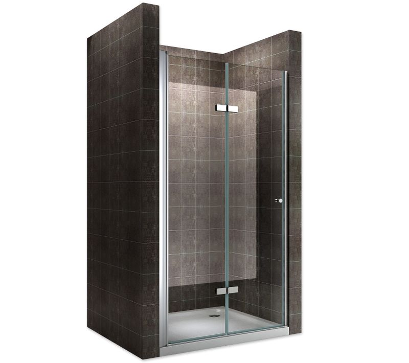 Porte De Douche H195 Largeur 92-96 Cm Verre Transparent Porte Pliante Mona