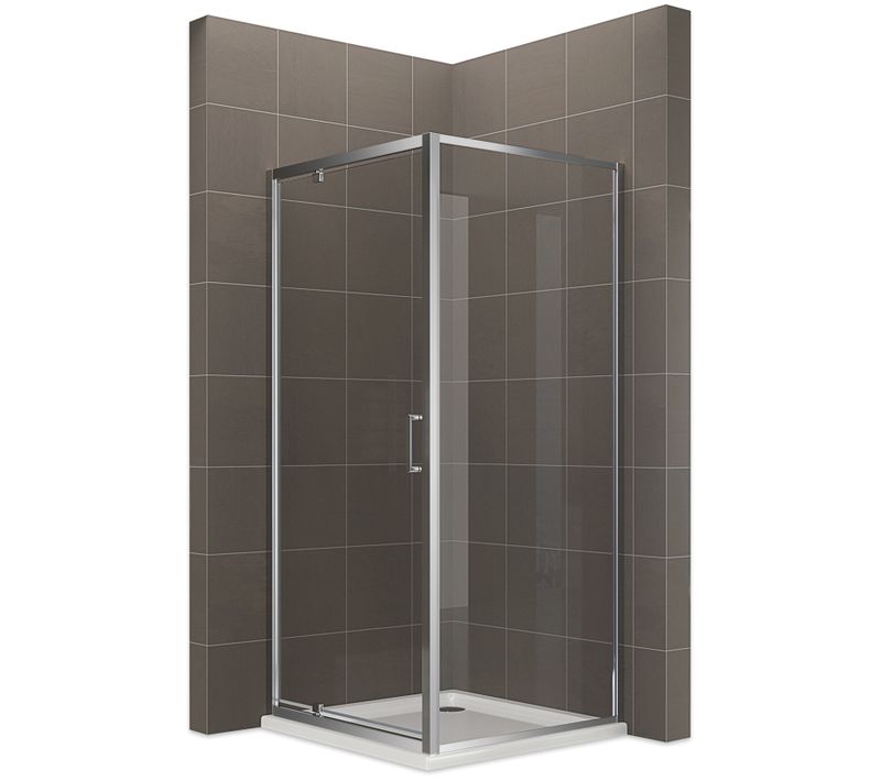 Cabine De Douche H190 80x80cm Porte Pivotante Verre Transparent Ibea (sans Receveur)