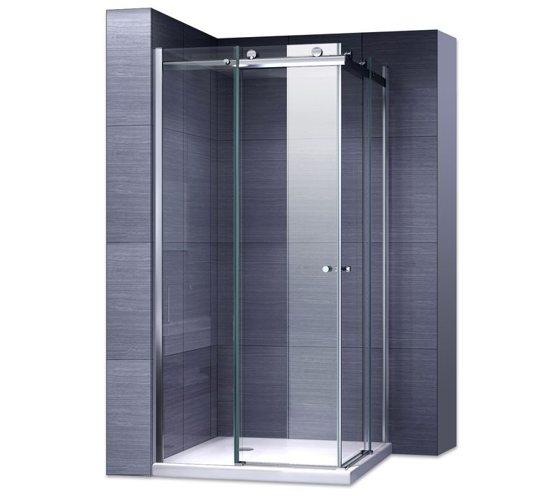 Cabine De Douche 80x100x200cm + Receveur Porte Coulissante Verre 8 Mm Transparent Atemis